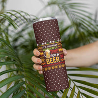 Christmas Its The Most Wonderful Time For A Beer Skinny Tumbler Xmas Holiday Patterns - Wonder Print Shop