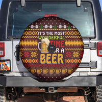 Christmas Its The Most Wonderful Time For A Beer Spare Tire Cover Xmas Holiday Patterns - Wonder Print Shop