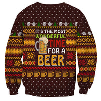 Christmas Its The Most Wonderful Time For A Beer Sweatshirt Xmas Holiday Patterns - Wonder Print Shop