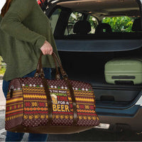 Christmas Its The Most Wonderful Time For A Beer Travel Bag Xmas Holiday Patterns - Wonder Print Shop