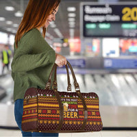 Christmas Its The Most Wonderful Time For A Beer Travel Bag Xmas Holiday Patterns - Wonder Print Shop