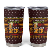 Christmas Its The Most Wonderful Time For A Beer Tumbler Cup Xmas Holiday Patterns - Wonder Print Shop