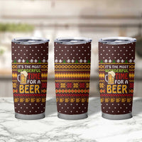 Christmas Its The Most Wonderful Time For A Beer Tumbler Cup Xmas Holiday Patterns - Wonder Print Shop