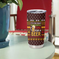Christmas Its The Most Wonderful Time For A Beer Tumbler Cup Xmas Holiday Patterns - Wonder Print Shop
