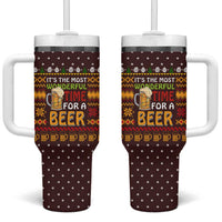 Christmas Its The Most Wonderful Time For A Beer Tumbler With Handle Xmas Holiday Patterns - Wonder Print Shop