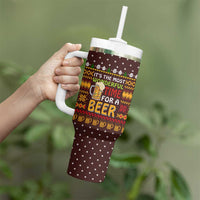 Christmas Its The Most Wonderful Time For A Beer Tumbler With Handle Xmas Holiday Patterns - Wonder Print Shop