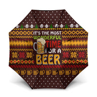 Christmas Its The Most Wonderful Time For A Beer Umbrella Xmas Holiday Patterns - Wonder Print Shop