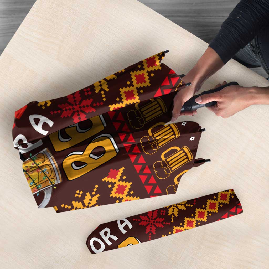 Christmas Its The Most Wonderful Time For A Beer Umbrella Xmas Holiday Patterns - Wonder Print Shop