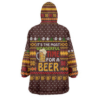 Christmas Its The Most Wonderful Time For A Beer Wearable Blanket Hoodie Xmas Holiday Patterns - Wonder Print Shop