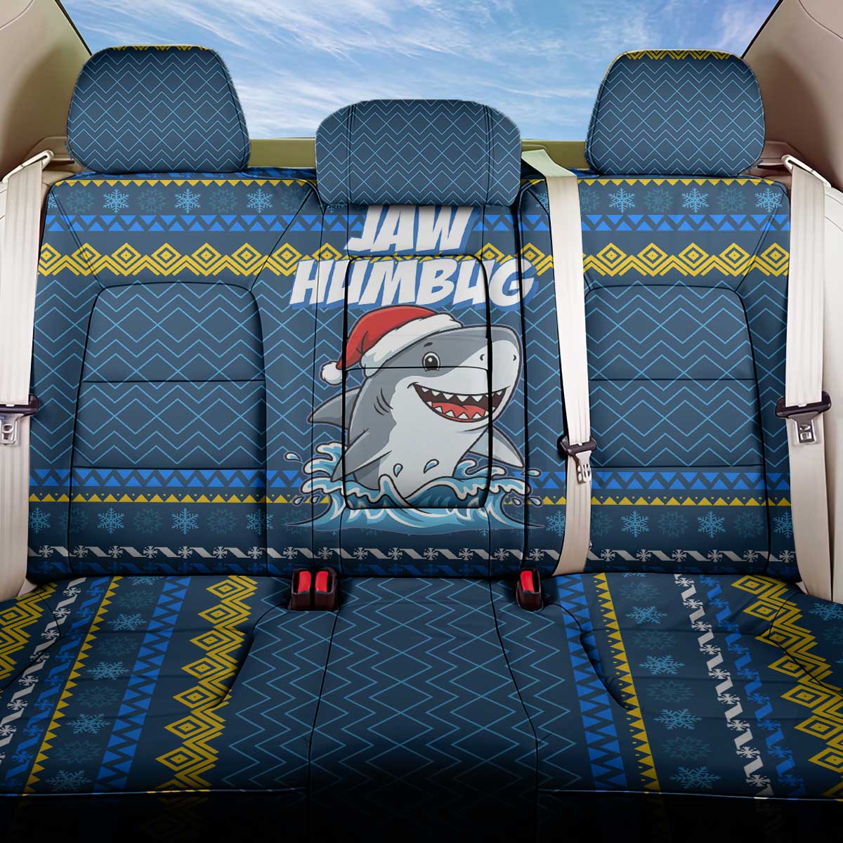 Christmas Jaw Humbug Back Car Seat Cover Xmas Holiday Patterns - Wonder Print Shop