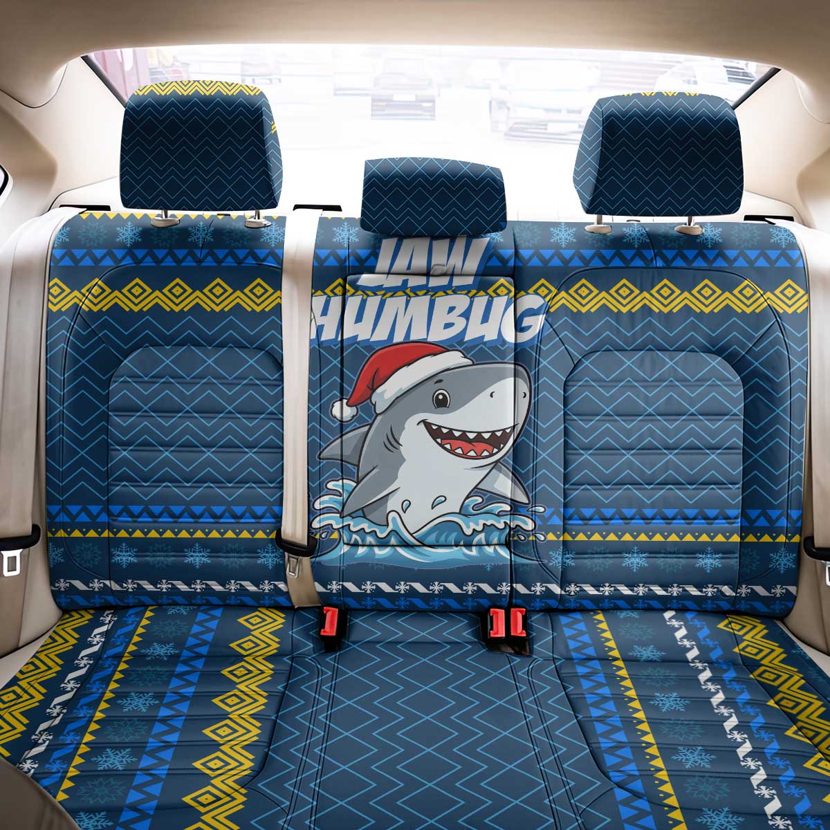Christmas Jaw Humbug Back Car Seat Cover Xmas Holiday Patterns - Wonder Print Shop