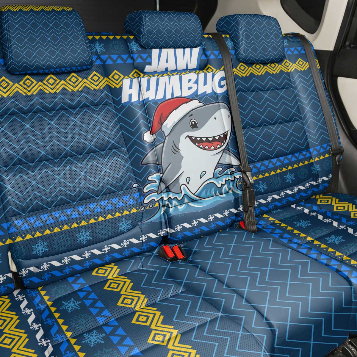 Christmas Jaw Humbug Back Car Seat Cover Xmas Holiday Patterns - Wonder Print Shop