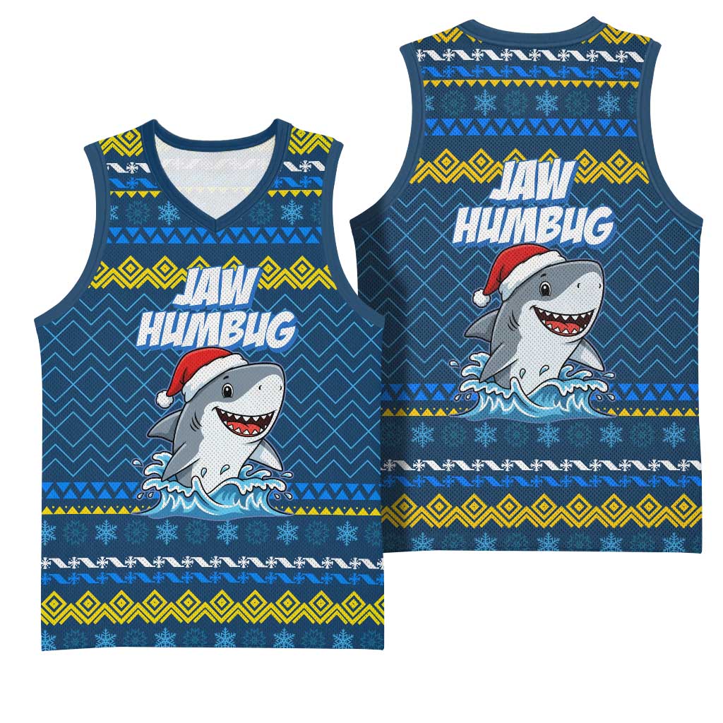 Christmas Jaw Humbug Basketball Jersey Xmas Holiday Patterns - Wonder Print Shop