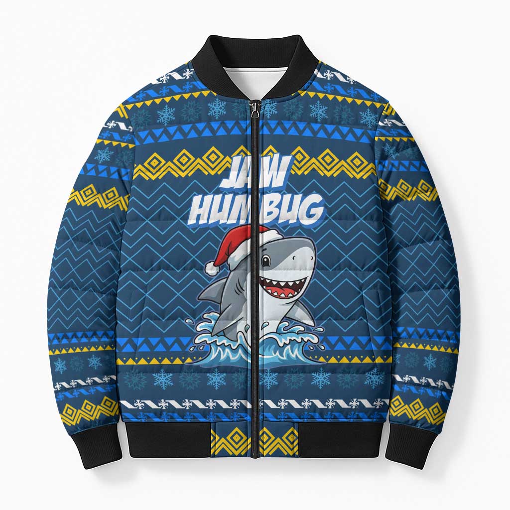 Christmas Jaw Humbug Bomber Puffer Jacket Xmas Holiday Patterns - Wonder Print Shop