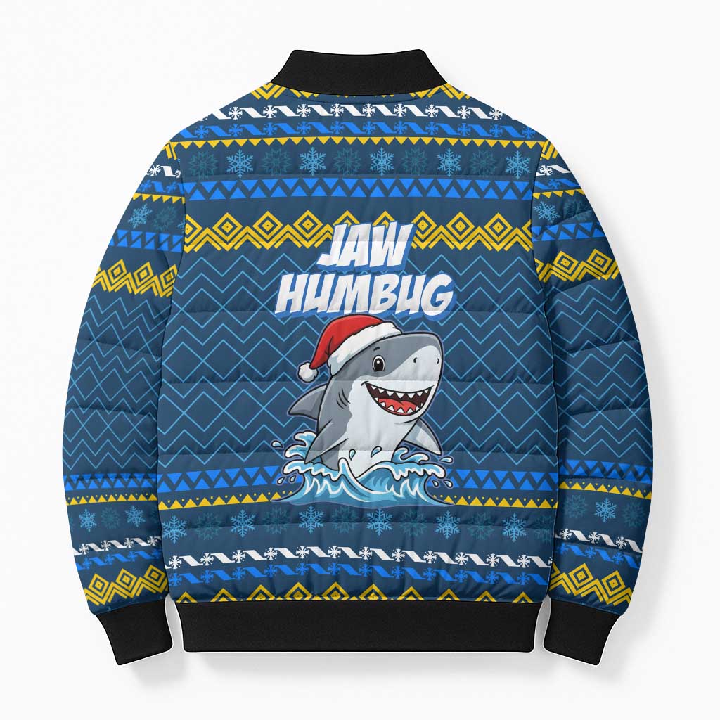 Christmas Jaw Humbug Bomber Puffer Jacket Xmas Holiday Patterns - Wonder Print Shop