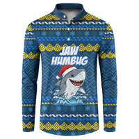 Christmas Jaw Humbug Button Sweatshirt Xmas Holiday Patterns - Wonder Print Shop
