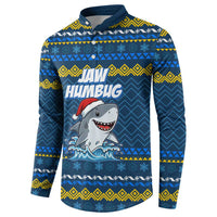 Christmas Jaw Humbug Button Sweatshirt Xmas Holiday Patterns - Wonder Print Shop