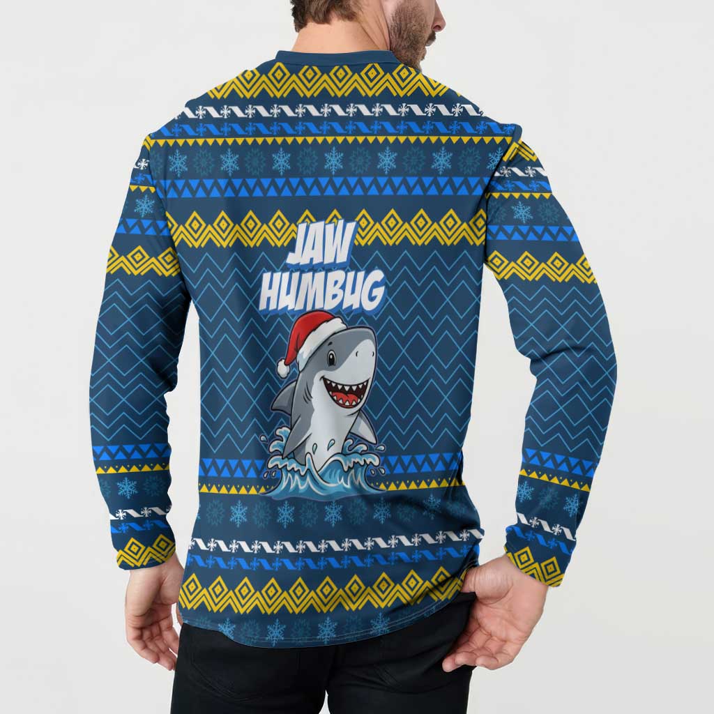 Christmas Jaw Humbug Button Sweatshirt Xmas Holiday Patterns - Wonder Print Shop