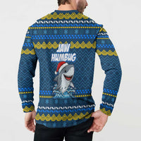 Christmas Jaw Humbug Button Sweatshirt Xmas Holiday Patterns - Wonder Print Shop