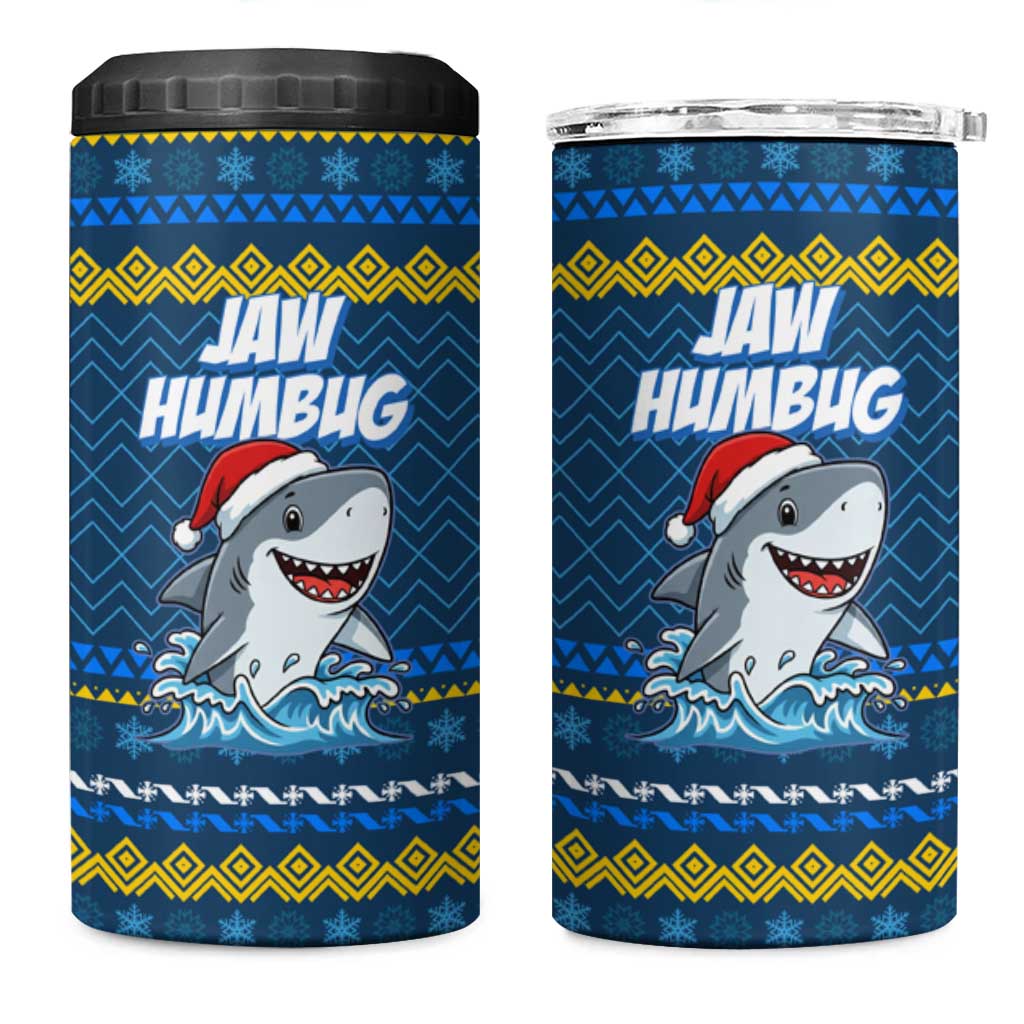 Christmas Jaw Humbug 4 in 1 Can Cooler Tumbler Xmas Holiday Patterns - Wonder Print Shop