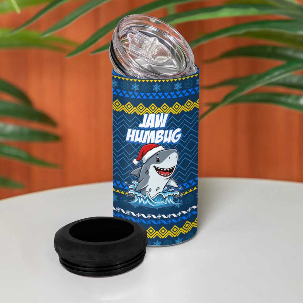 Christmas Jaw Humbug 4 in 1 Can Cooler Tumbler Xmas Holiday Patterns - Wonder Print Shop