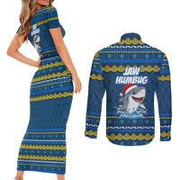 Christmas Jaw Humbug Couples Matching Short Sleeve Bodycon Dress and Long Sleeve Button Shirt Xmas Holiday Patterns - Wonder Print Shop