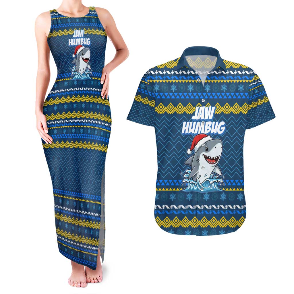 Christmas Jaw Humbug Couples Matching Tank Maxi Dress and Hawaiian Shirt Xmas Holiday Patterns - Wonder Print Shop