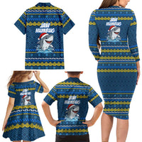 Christmas Jaw Humbug Family Matching Long Sleeve Bodycon Dress and Hawaiian Shirt Xmas Holiday Patterns - Wonder Print Shop