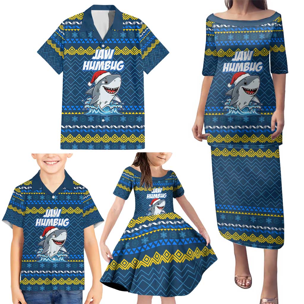 Christmas Jaw Humbug Family Matching Puletasi and Hawaiian Shirt Xmas Holiday Patterns - Wonder Print Shop