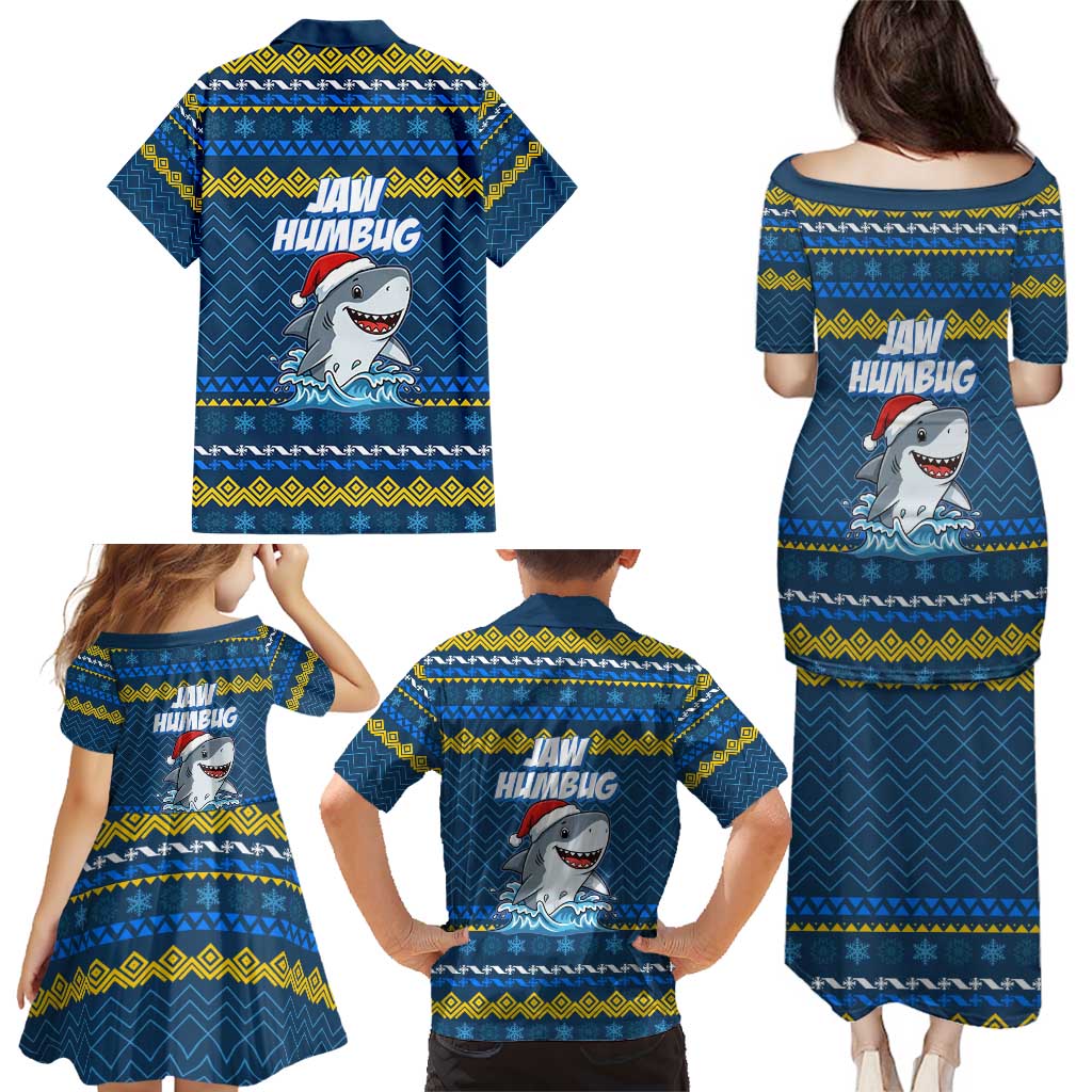 Christmas Jaw Humbug Family Matching Puletasi and Hawaiian Shirt Xmas Holiday Patterns - Wonder Print Shop