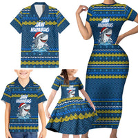 Christmas Jaw Humbug Family Matching Short Sleeve Bodycon Dress and Hawaiian Shirt Xmas Holiday Patterns - Wonder Print Shop
