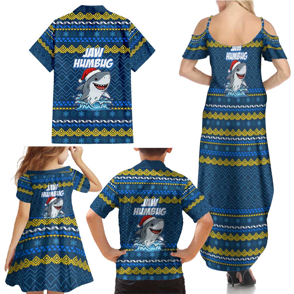 Christmas Jaw Humbug Family Matching Summer Maxi Dress and Hawaiian Shirt Xmas Holiday Patterns - Wonder Print Shop