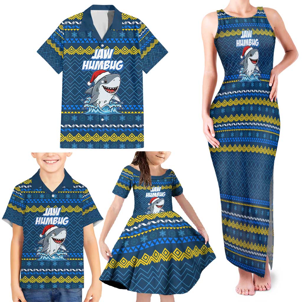 Christmas Jaw Humbug Family Matching Tank Maxi Dress and Hawaiian Shirt Xmas Holiday Patterns - Wonder Print Shop