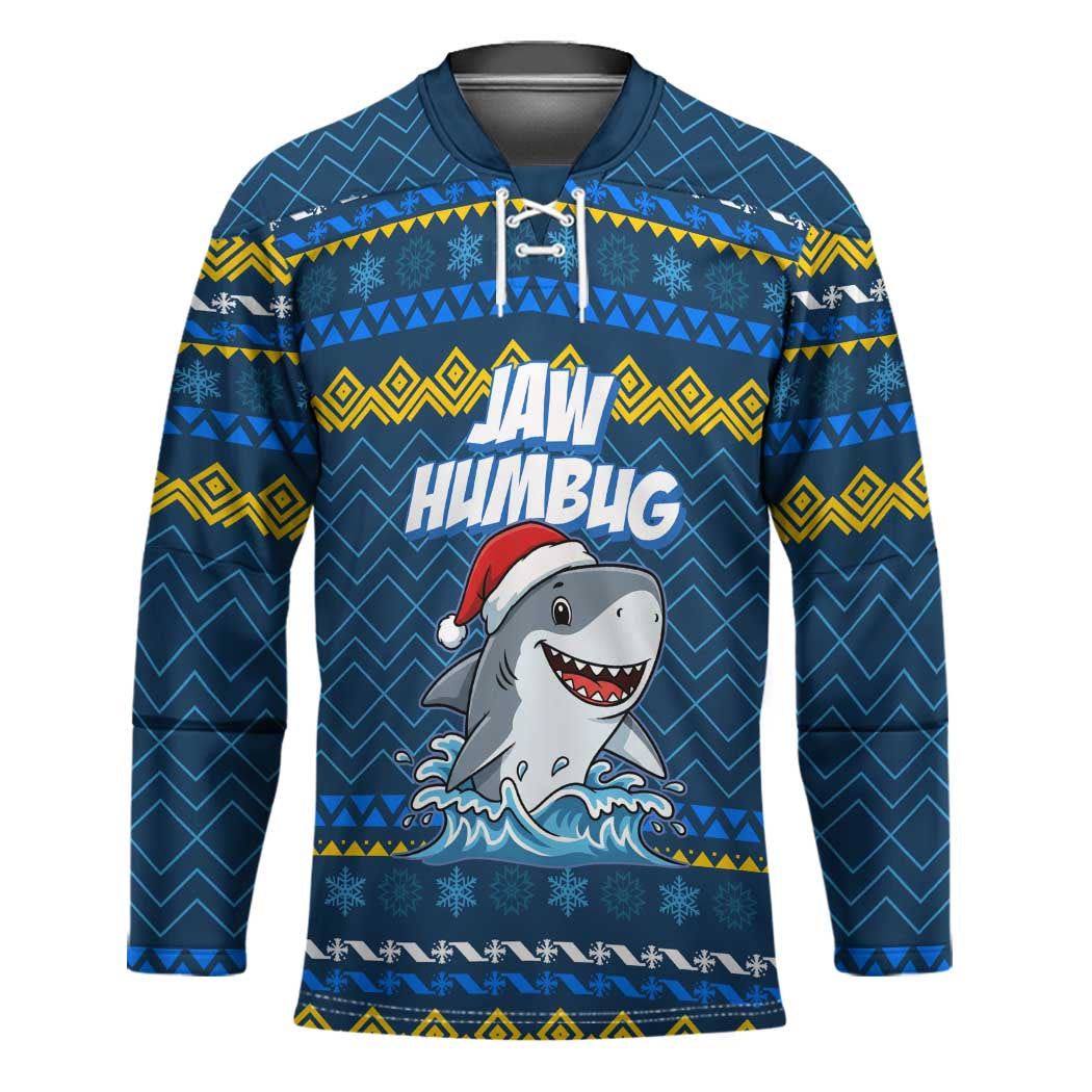 Christmas Jaw Humbug Hockey Jersey Xmas Holiday Patterns - Wonder Print Shop