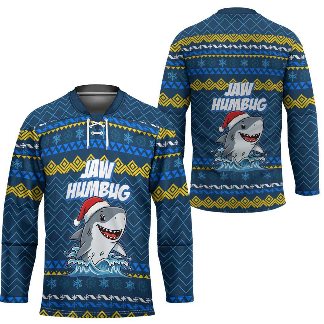 Christmas Jaw Humbug Hockey Jersey Xmas Holiday Patterns - Wonder Print Shop