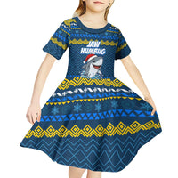 Christmas Jaw Humbug Kid Short Sleeve Dress Xmas Holiday Patterns - Wonder Print Shop
