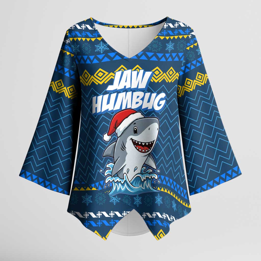 Christmas Jaw Humbug Kimono Sleeve Blouse Xmas Holiday Patterns - Wonder Print Shop