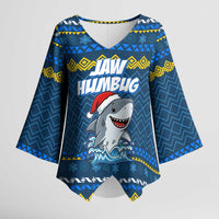 Christmas Jaw Humbug Kimono Sleeve Blouse Xmas Holiday Patterns - Wonder Print Shop