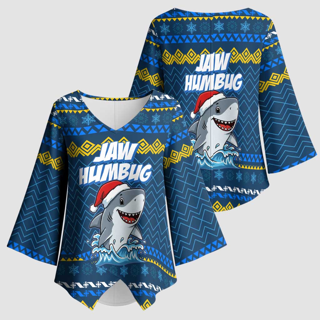 Christmas Jaw Humbug Kimono Sleeve Blouse Xmas Holiday Patterns - Wonder Print Shop