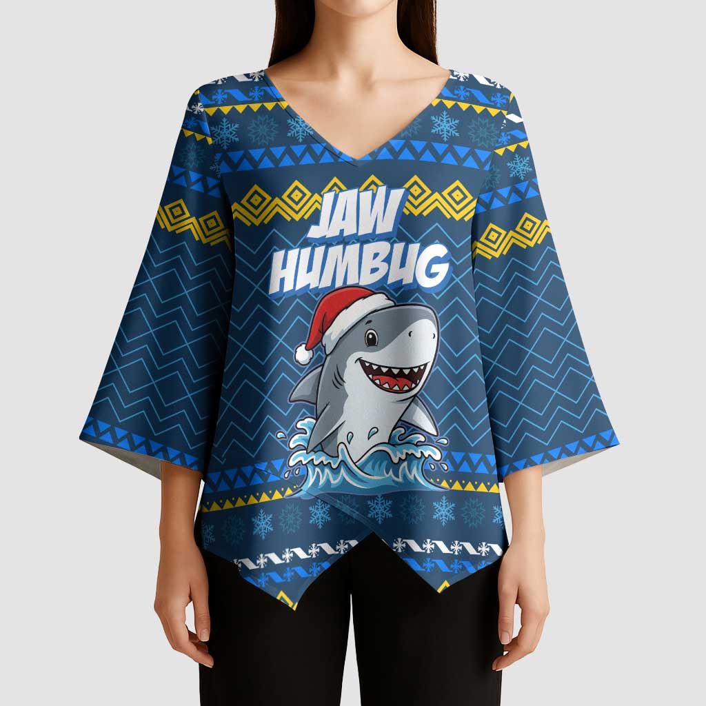 Christmas Jaw Humbug Kimono Sleeve Blouse Xmas Holiday Patterns - Wonder Print Shop