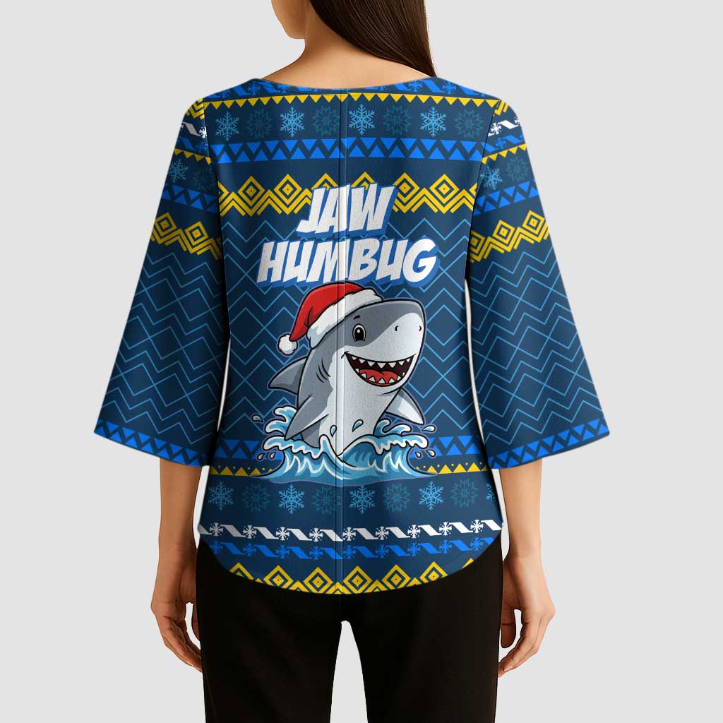 Christmas Jaw Humbug Kimono Sleeve Blouse Xmas Holiday Patterns - Wonder Print Shop