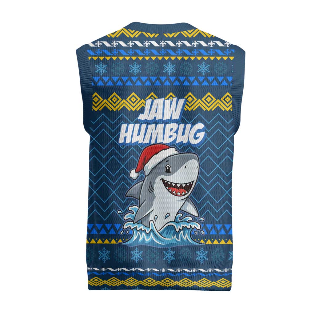 Christmas Jaw Humbug Christmas Knitted V-Neck Vest Xmas Holiday Patterns - Wonder Print Shop