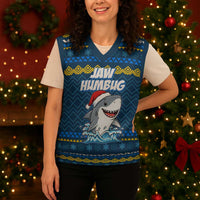 Christmas Jaw Humbug Christmas Knitted V-Neck Vest Xmas Holiday Patterns - Wonder Print Shop