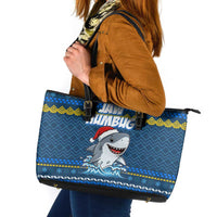 Christmas Jaw Humbug Leather Tote Bag Xmas Holiday Patterns - Wonder Print Shop