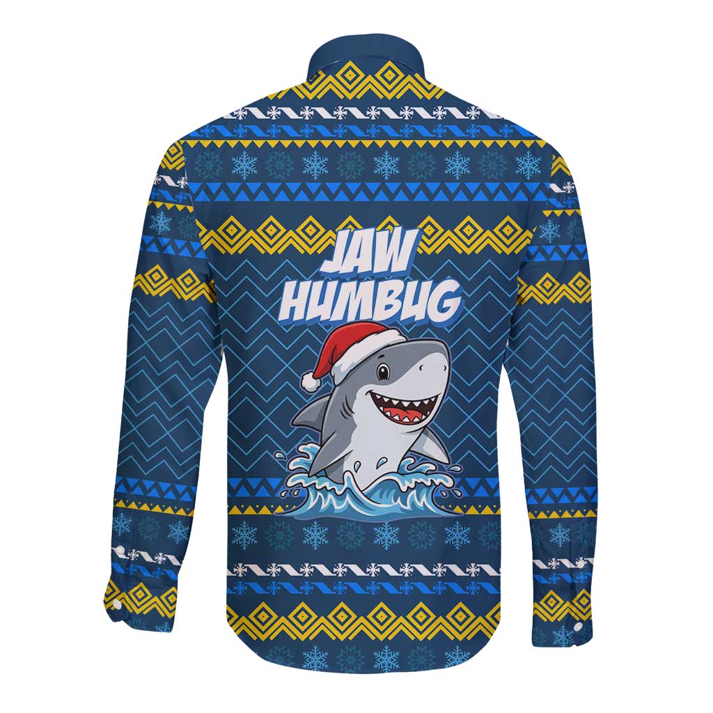 Christmas Jaw Humbug Long Sleeve Button Shirt Xmas Holiday Patterns - Wonder Print Shop