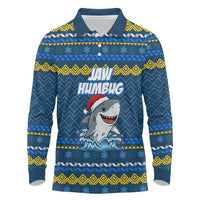 Christmas Jaw Humbug Long Sleeve Polo Shirt Xmas Holiday Patterns - Wonder Print Shop