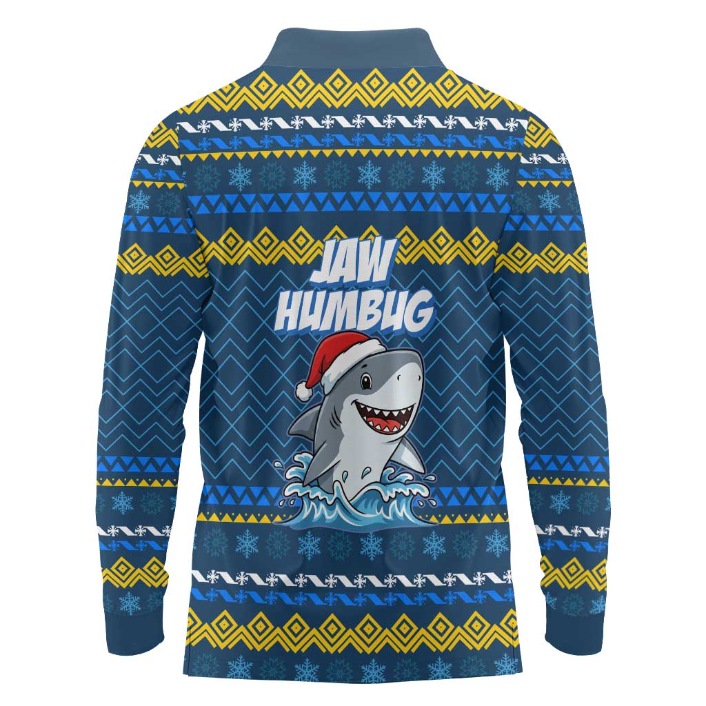 Christmas Jaw Humbug Long Sleeve Polo Shirt Xmas Holiday Patterns - Wonder Print Shop