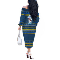 Christmas Jaw Humbug Off The Shoulder Long Sleeve Dress Xmas Holiday Patterns - Wonder Print Shop