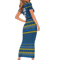 Christmas Jaw Humbug Short Sleeve Bodycon Dress Xmas Holiday Patterns - Wonder Print Shop