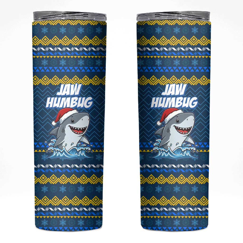 Christmas Jaw Humbug Skinny Tumbler Xmas Holiday Patterns - Wonder Print Shop